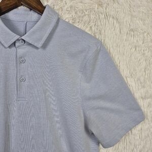 Lululemon Polo Shirt Mens M Light Blue Golf Athletic Performance Athleisure